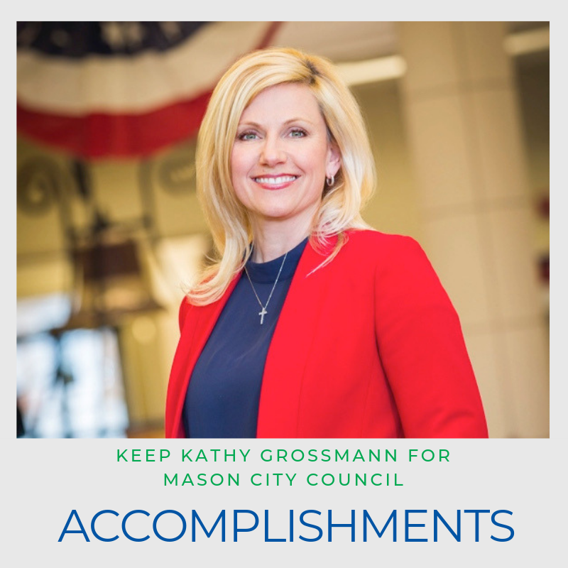 Kathy Grossmann Mason City Councilmember Accomplishments